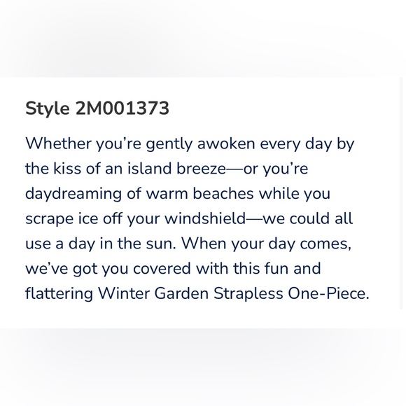 New Vineyard Vines Winter Garden Strapless One Piece Bathing Suit M - Picture 8 of 13